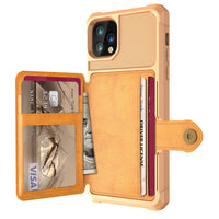 HKM-824851 Imitation Leather Back Cover Card Wallet Holder for Phones