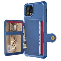 HKM-824851 Imitation Leather Back Cover Card Wallet Holder for Phones