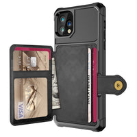 HKM-824851 Imitation Leather Back Cover Card Wallet Holder for Phones