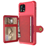 HKM-824851 Imitation Leather Back Cover Card Wallet Holder for Phones