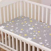 HKM-824915 Cotton Baby Bed Sheet Set with Cartoon Designs - 3-Piece Bedding for Infants