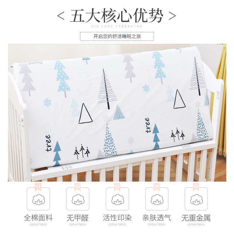 HKM-824915 Cotton Baby Bed Sheet Set with Cartoon Designs - 3-Piece Bedding for Infants