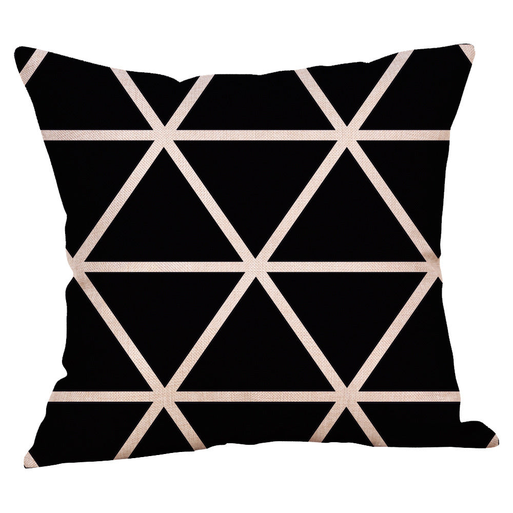 HKM-824979 Nordic Geometric Abstract Linen Cushion Cover - Solid Color, 45x45cm