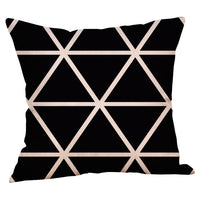 HKM-824979 Nordic Geometric Abstract Linen Cushion Cover - Solid Color, 45x45cm