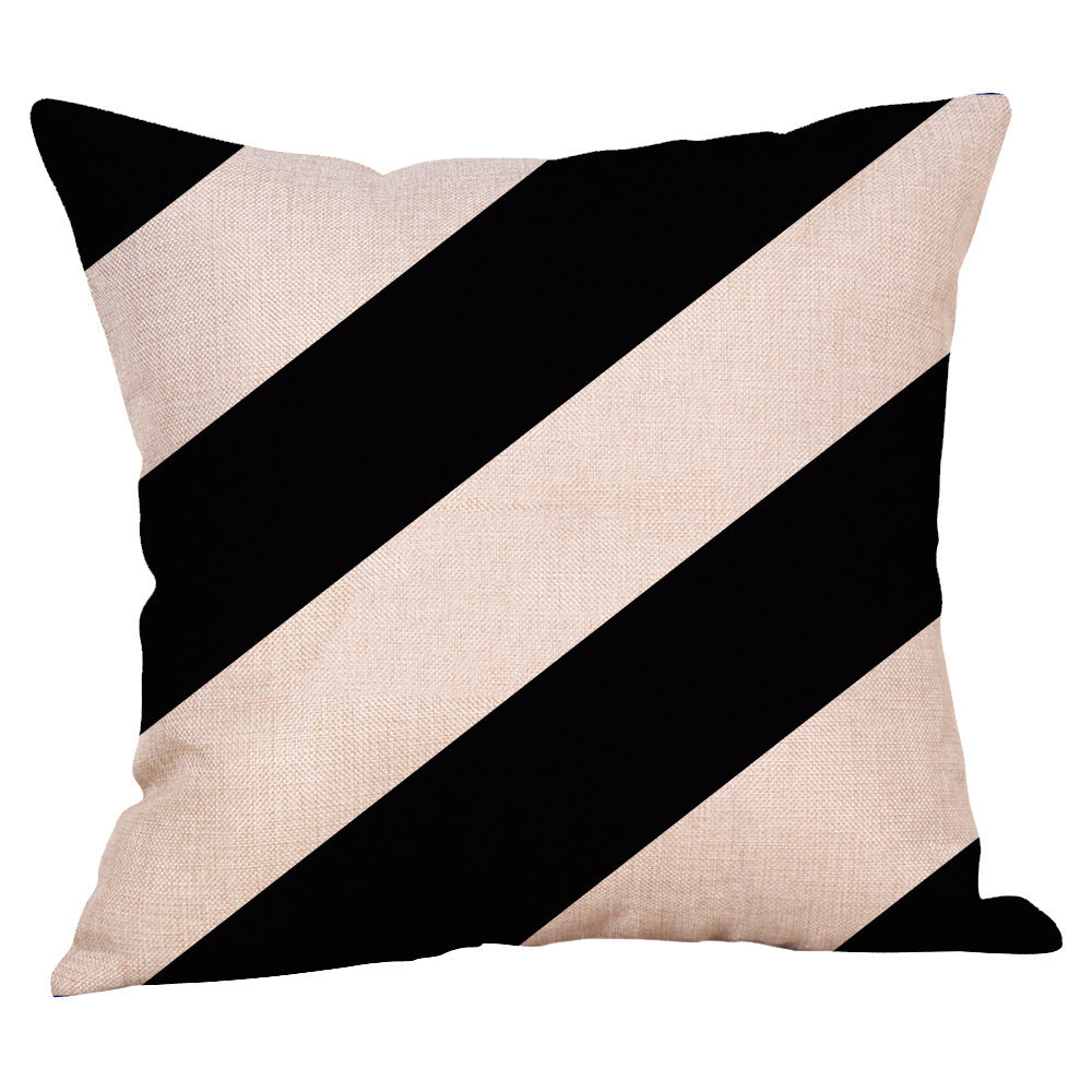 HKM-824979 Nordic Geometric Abstract Linen Cushion Cover - Solid Color, 45x45cm
