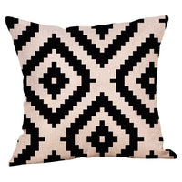 HKM-824979 Nordic Geometric Abstract Linen Cushion Cover - Solid Color, 45x45cm