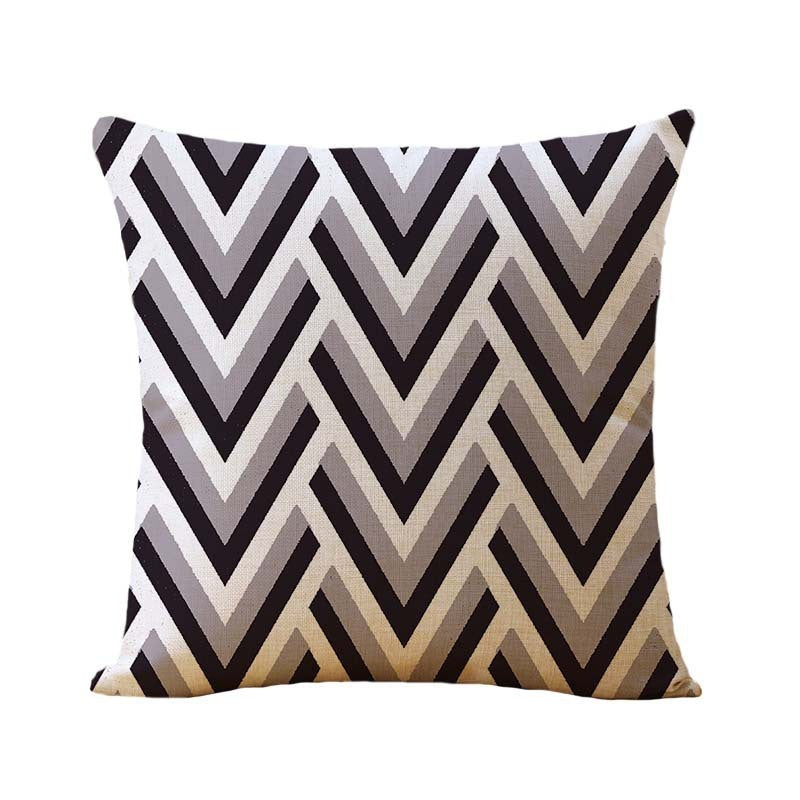 HKM-824979 Nordic Geometric Abstract Linen Cushion Cover - Solid Color, 45x45cm