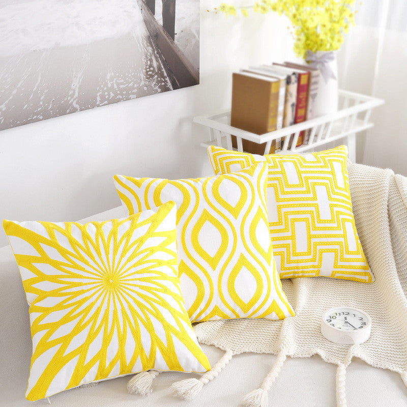 HKM-825043 Modern Striped Sofa Cushion with PP Cotton Filling - Simple Cotton Pillowcase