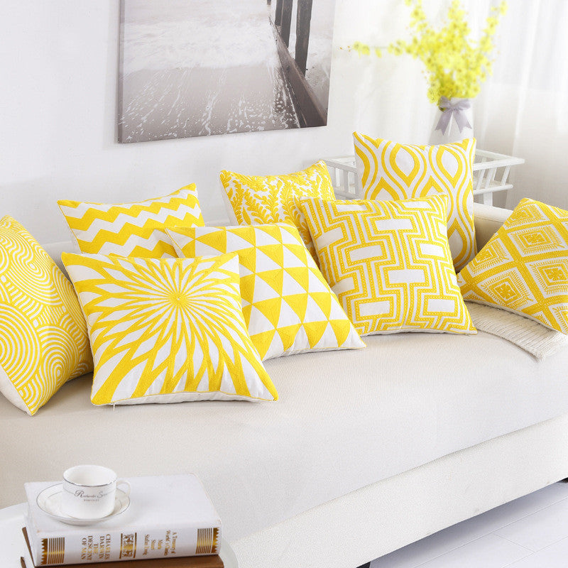HKM-825043 Modern Striped Sofa Cushion with PP Cotton Filling - Simple Cotton Pillowcase
