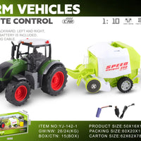 HKM-825171 1/10 Scale Remote Control Farmer Truck - 4CH Electric Dump Vehicle for Kids with Big Wheels