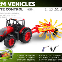 HKM-825171 1/10 Scale Remote Control Farmer Truck - 4CH Electric Dump Vehicle for Kids with Big Wheels