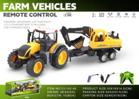 HKM-825171 1/10 Scale Remote Control Farmer Truck - 4CH Electric Dump Vehicle for Kids with Big Wheels