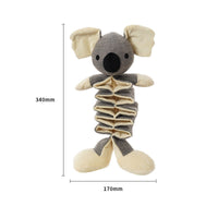 HKM-825235 Retractable Plush Dog Molar Toys for Puppies - Koala, Puppy, Rhino, Raccoon, Hippo