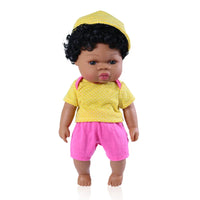 HKM-825427 33cm African Baby Doll Clothes Set for Kids - Soft Vinyl Fashion Doll Apparel for Creative Play