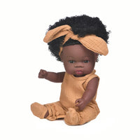 HKM-825427 33cm African Baby Doll Clothes Set for Kids - Soft Vinyl Fashion Doll Apparel for Creative Play