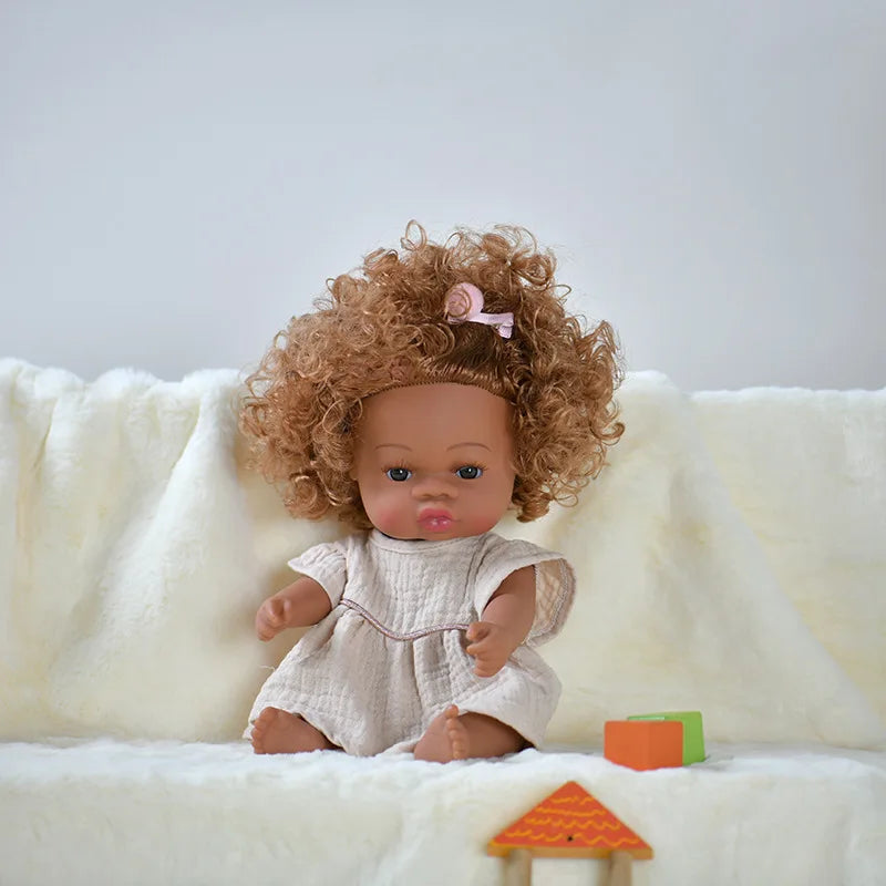 HKM-825427 33cm African Baby Doll Clothes Set for Kids - Soft Vinyl Fashion Doll Apparel for Creative Play