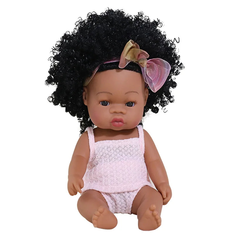 HKM-825427 33cm African Baby Doll Clothes Set for Kids - Soft Vinyl Fashion Doll Apparel for Creative Play