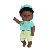 HKM-825427 33cm African Baby Doll Clothes Set for Kids - Soft Vinyl Fashion Doll Apparel for Creative Play