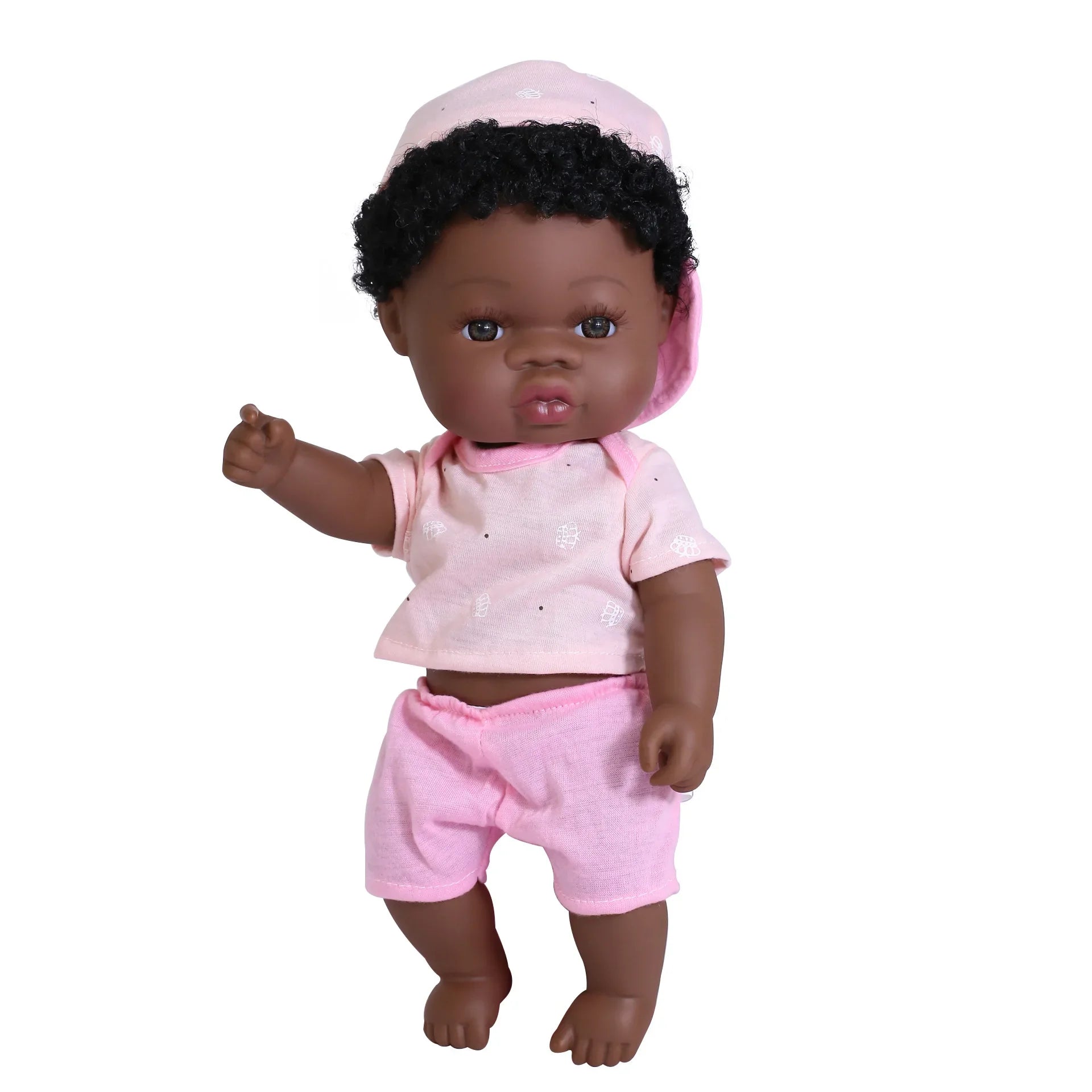 HKM-825427 33cm African Baby Doll Clothes Set for Kids - Soft Vinyl Fashion Doll Apparel for Creative Play