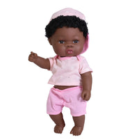 HKM-825427 33cm African Baby Doll Clothes Set for Kids - Soft Vinyl Fashion Doll Apparel for Creative Play