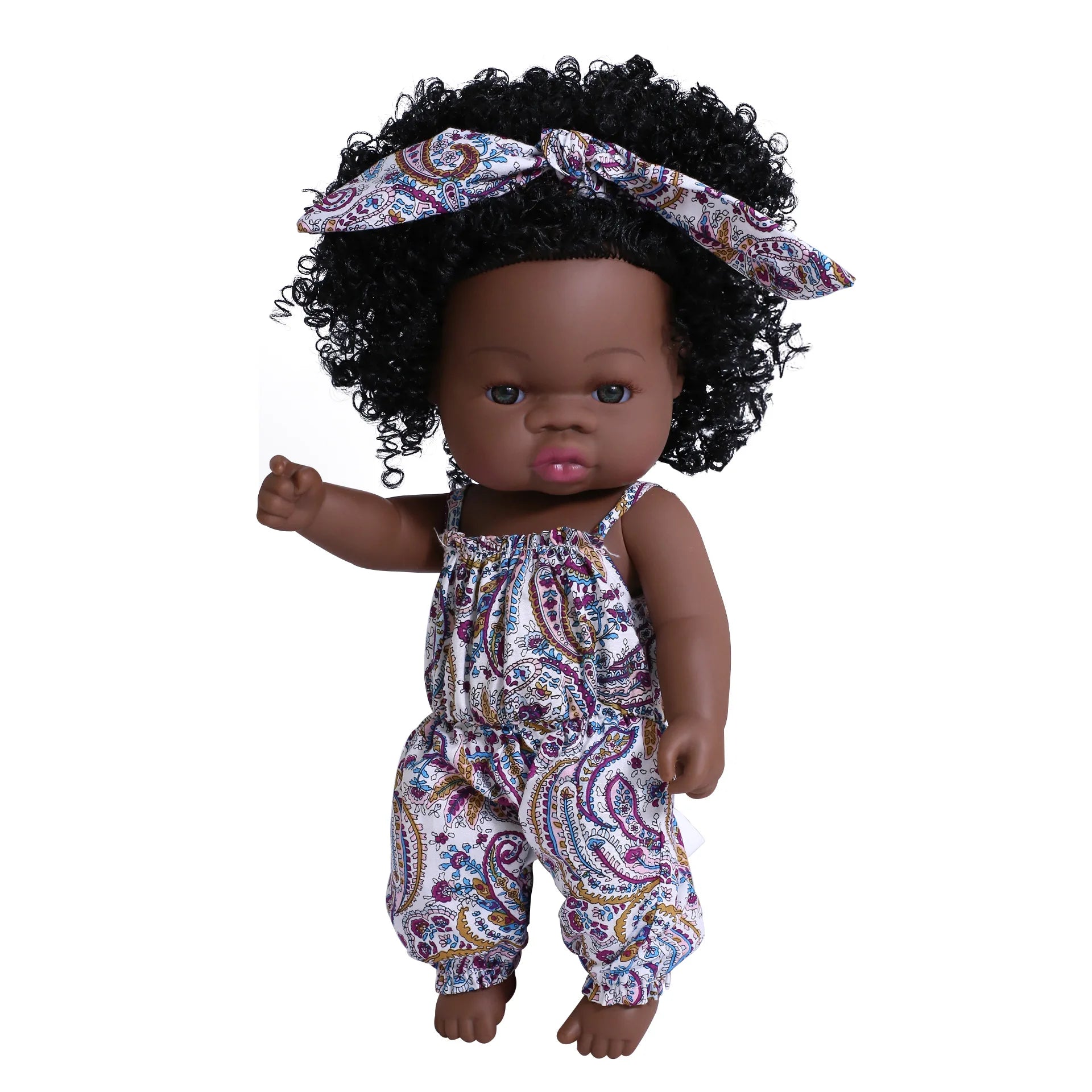 HKM-825427 33cm African Baby Doll Clothes Set for Kids - Soft Vinyl Fashion Doll Apparel for Creative Play