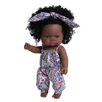 HKM-825427 33cm African Baby Doll Clothes Set for Kids - Soft Vinyl Fashion Doll Apparel for Creative Play