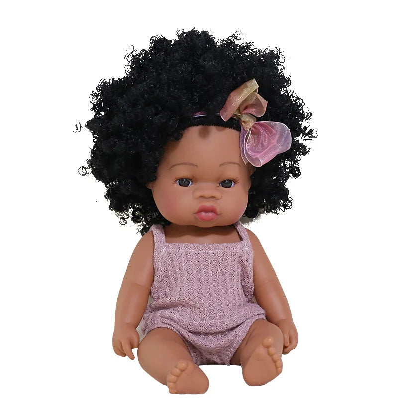 HKM-825427 33cm African Baby Doll Clothes Set for Kids - Soft Vinyl Fashion Doll Apparel for Creative Play