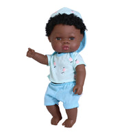 HKM-825427 33cm African Baby Doll Clothes Set for Kids - Soft Vinyl Fashion Doll Apparel for Creative Play