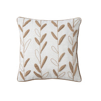 HKM-825555 American Country Style Flower and Plant Embroidered Pillowcase with Fur Balls - 45x45cm
