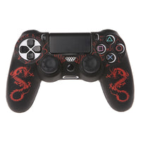 HKM-825619 Dragon Pattern Silicone Rubber Sleeve for PS4 Controller - Protective Cover in Multiple Colors