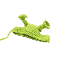 HKM-825747 Cute Plush Green Pet Hat for Small Dogs and Cats - Adjustable Size, Comfortable Winter Accessory