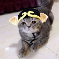 HKM-825747 Cute Plush Green Pet Hat for Small Dogs and Cats - Adjustable Size, Comfortable Winter Accessory