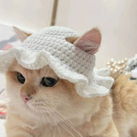HKM-825747 Cute Plush Green Pet Hat for Small Dogs and Cats - Adjustable Size, Comfortable Winter Accessory