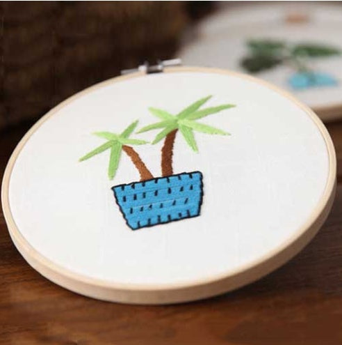 HKM-825747 Handmade Cotton and Linen DIY Embroidery Kit - Unfinished Sewing Project
