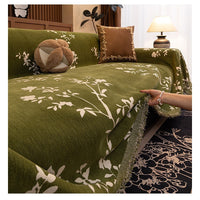 HKM-825811 Universal Sofa Cover with Plant and Flower Design in Multiple Sizes