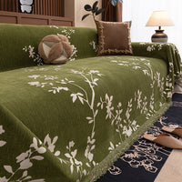 HKM-825811 Universal Sofa Cover with Plant and Flower Design in Multiple Sizes