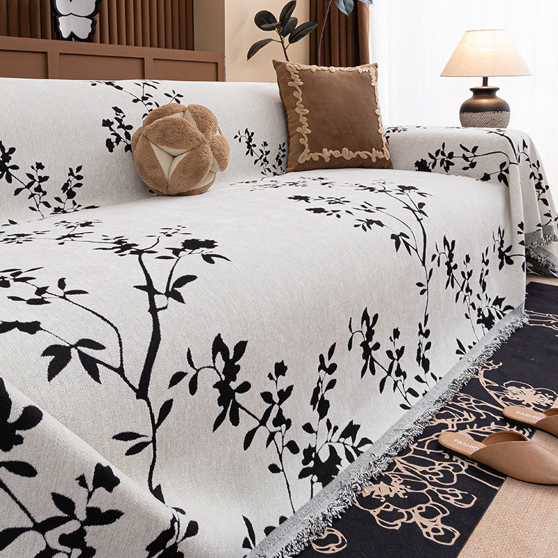 HKM-825811 Universal Sofa Cover with Plant and Flower Design in Multiple Sizes