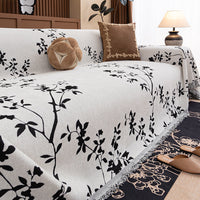 HKM-825811 Universal Sofa Cover with Plant and Flower Design in Multiple Sizes