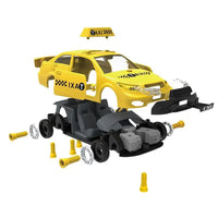 HKM-826003 DIY Assembly Vehicle Toy Set - Taxi, Police Car & Fire Truck with Electric Screwdriver for Kids Ages 3+