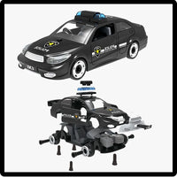 HKM-826003 DIY Assembly Vehicle Toy Set - Taxi, Police Car & Fire Truck with Electric Screwdriver for Kids Ages 3+