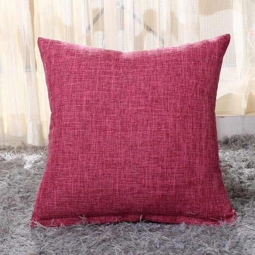 HKM-826131 Solid Color Linen Pillow Cover for Cushions - Modern Spandex Hugging Design in Various Sizes and Shades