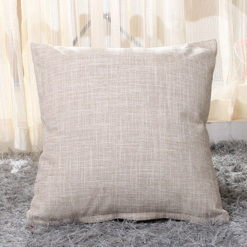 HKM-826131 Solid Color Linen Pillow Cover for Cushions - Modern Spandex Hugging Design in Various Sizes and Shades