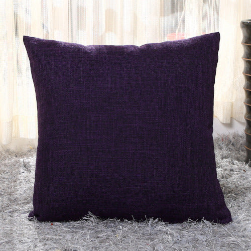 HKM-826131 Solid Color Linen Pillow Cover for Cushions - Modern Spandex Hugging Design in Various Sizes and Shades