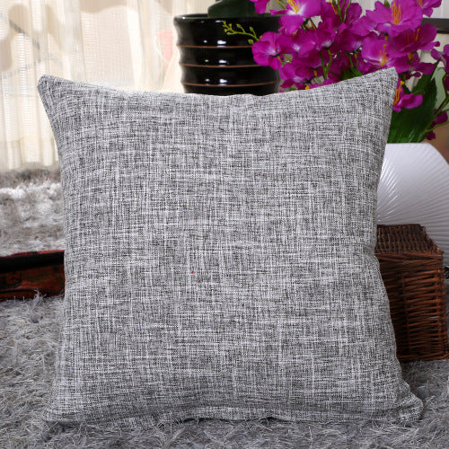 HKM-826131 Solid Color Linen Pillow Cover for Cushions - Modern Spandex Hugging Design in Various Sizes and Shades