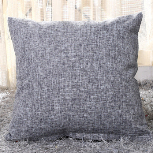 HKM-826131 Solid Color Linen Pillow Cover for Cushions - Modern Spandex Hugging Design in Various Sizes and Shades