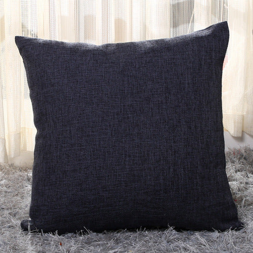 HKM-826131 Solid Color Linen Pillow Cover for Cushions - Modern Spandex Hugging Design in Various Sizes and Shades