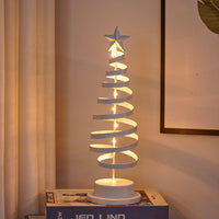 HKM-826515 LED Spiral Christmas Tree Table Light - Metal Night Lamp for Festive Home Decoration