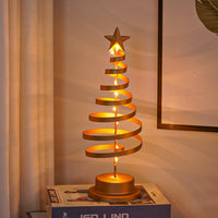 HKM-826515 LED Spiral Christmas Tree Table Light - Metal Night Lamp for Festive Home Decoration
