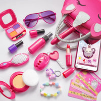 HKM-826579 Unicorn Makeup Toy Kit for Kids - Pretend Play Purse Set for Ages 2-7