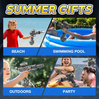 HKM-826707 Electric Water Gun with Light-Up Feature, Battery-Operated Squirt Toy for Summer Fun